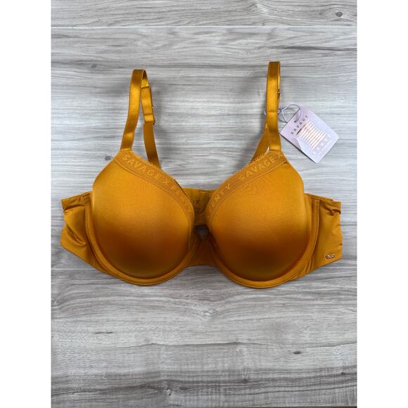 Savage X Fenty Microfiber Logo-Trim T-Shirt Bra, Golden Era, Size 40D, NWT - Picture 4 of 12